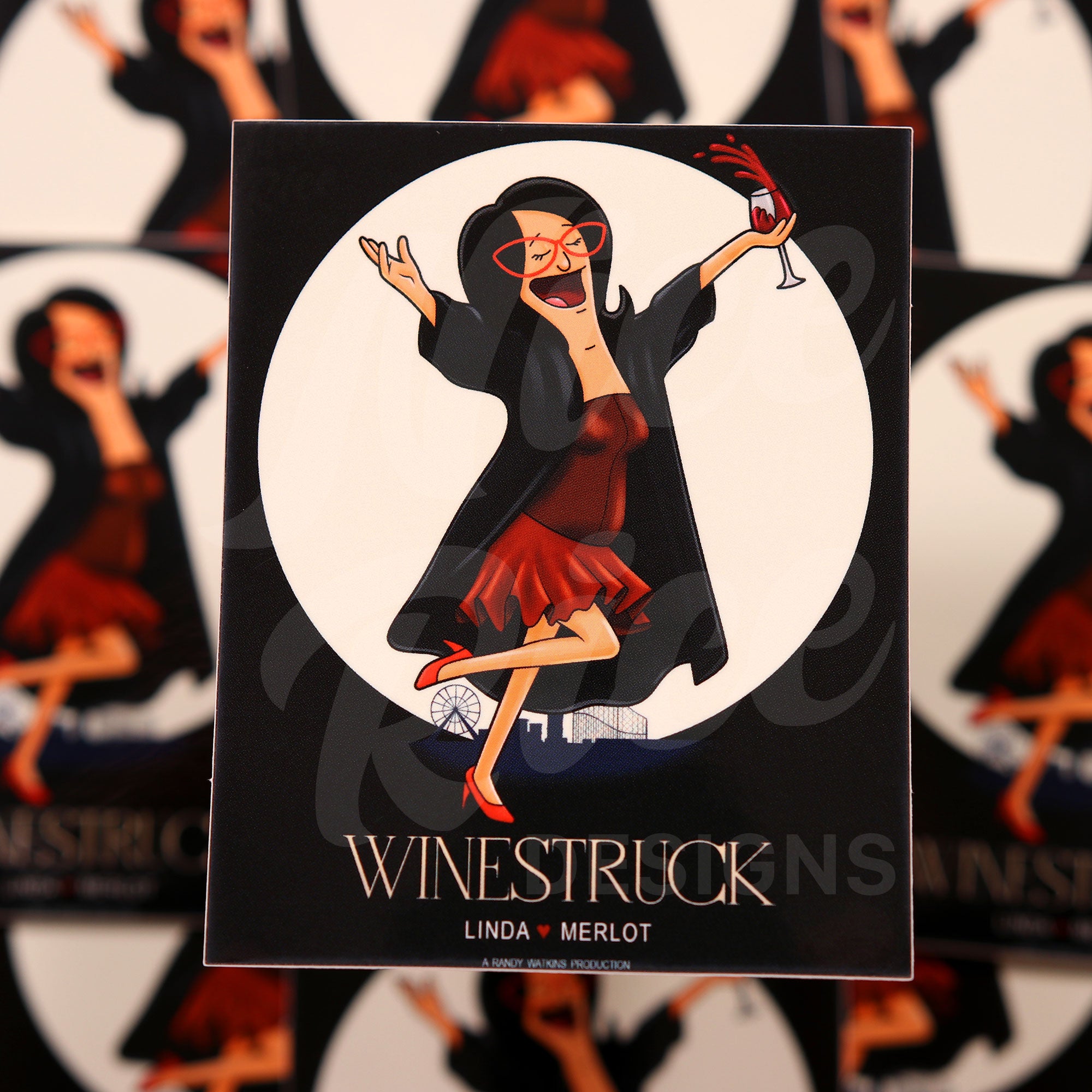 Winestruck Sticker by Nice Rice Designs