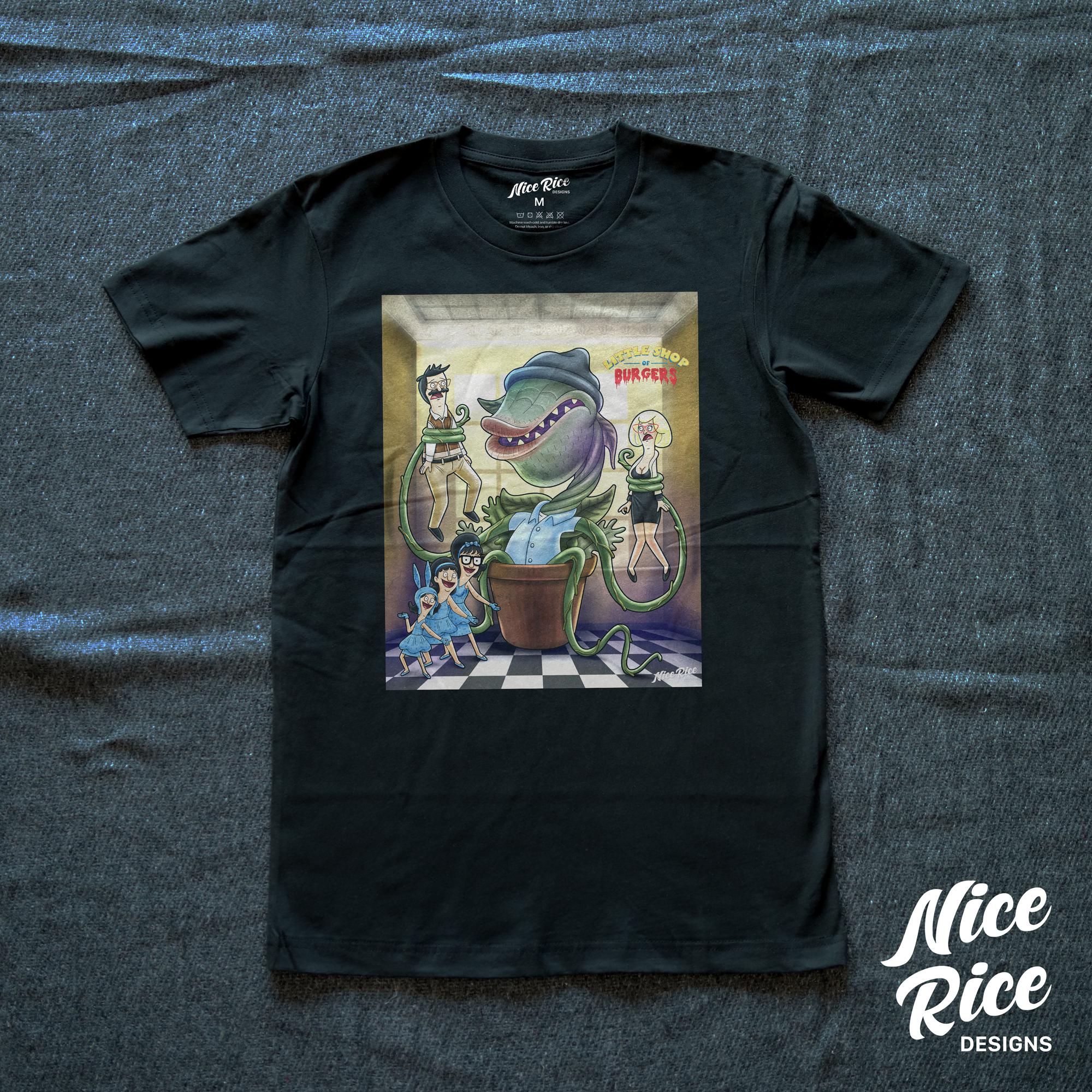 Little Shop of Burgers Shirt by Nice Rice Designs