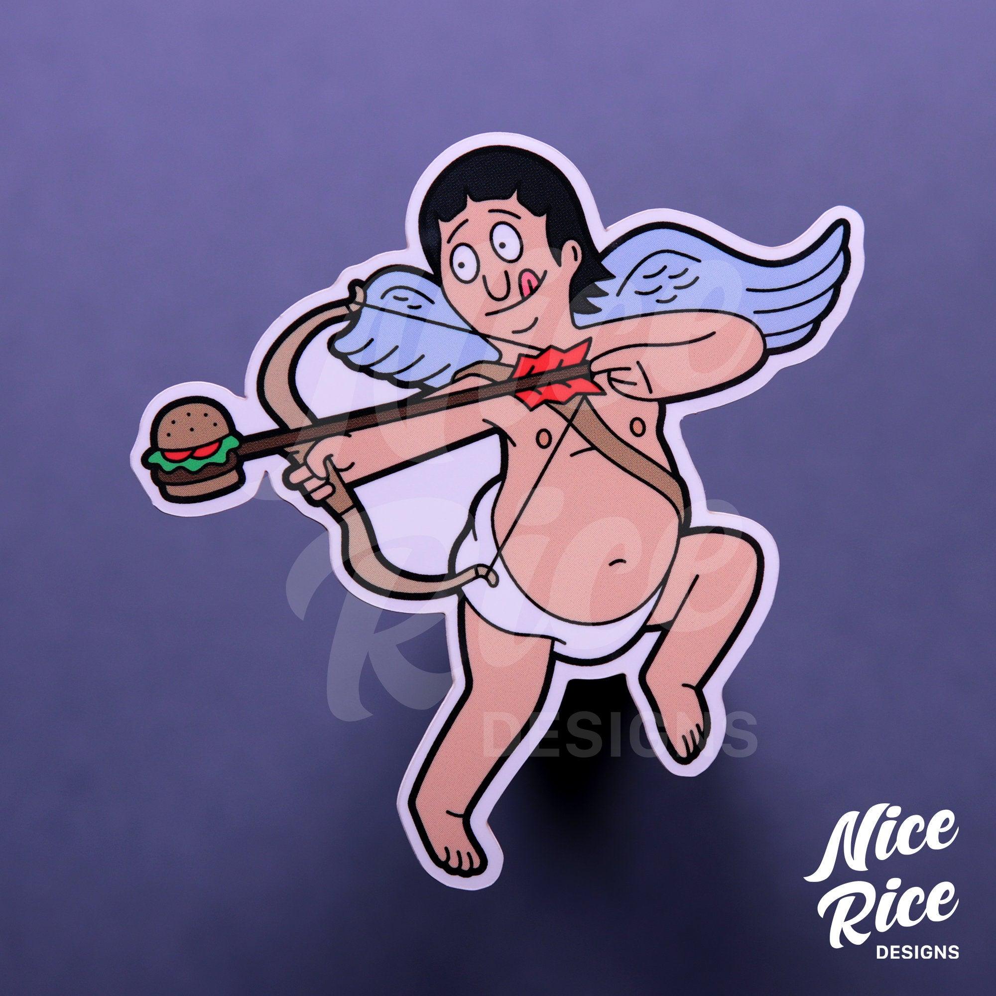 Cupid Sticker by Nice Rice Designs
