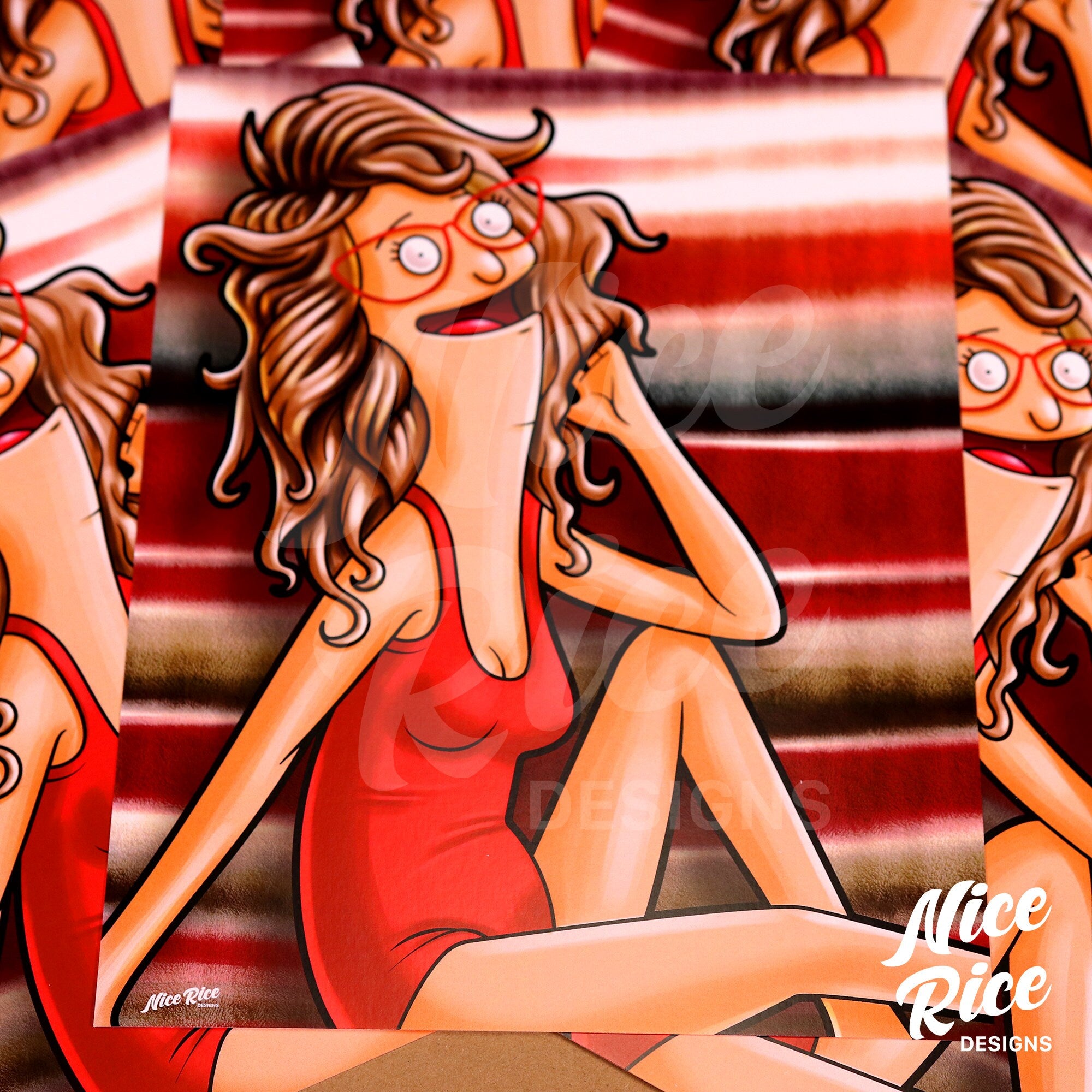 The Red Swimsuit Print by Nice Rice Designs