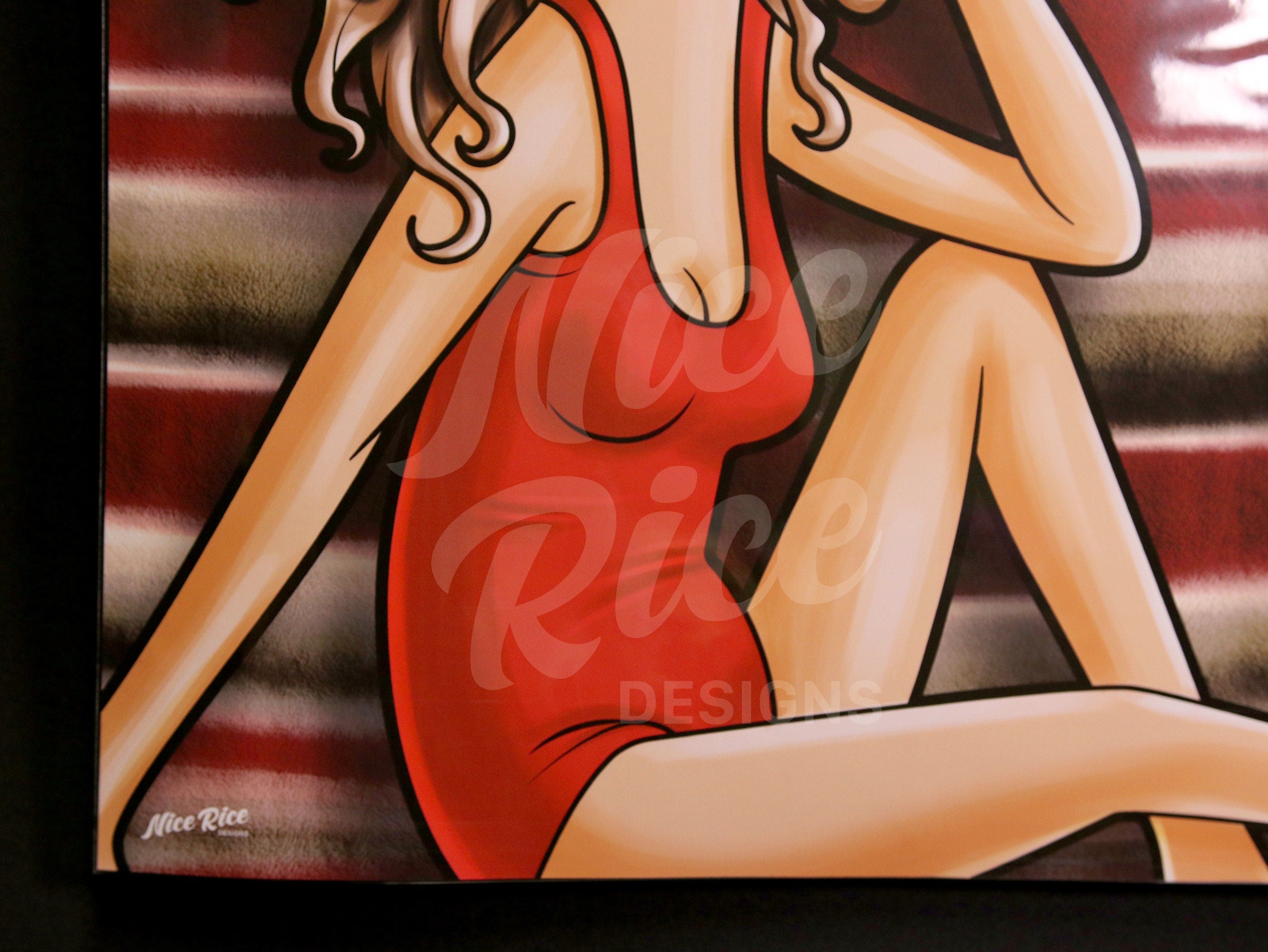 The Red Swimsuit Poster by Nice Rice Designs