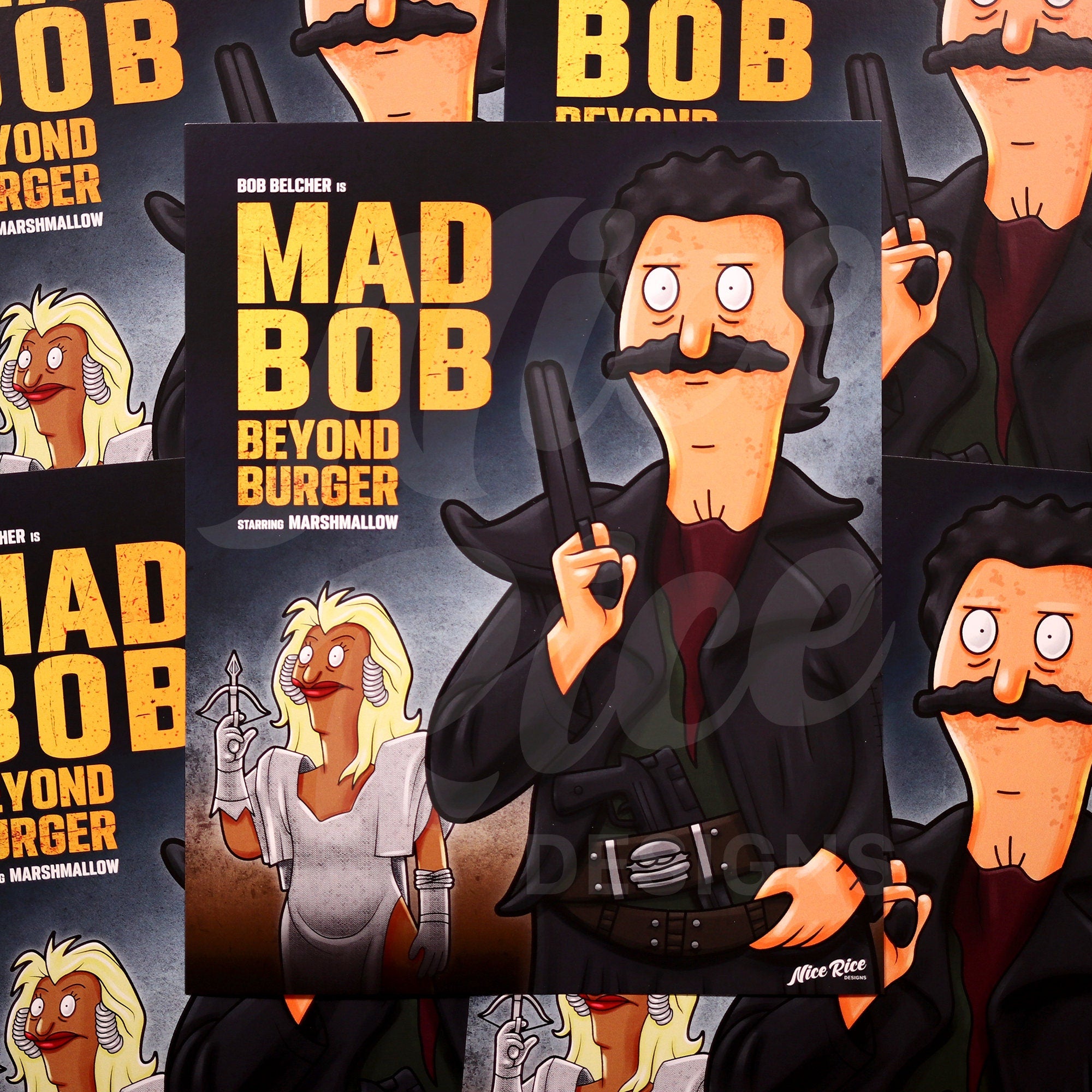 Mad Bob Burgerdome Print by Nice Rice Designs