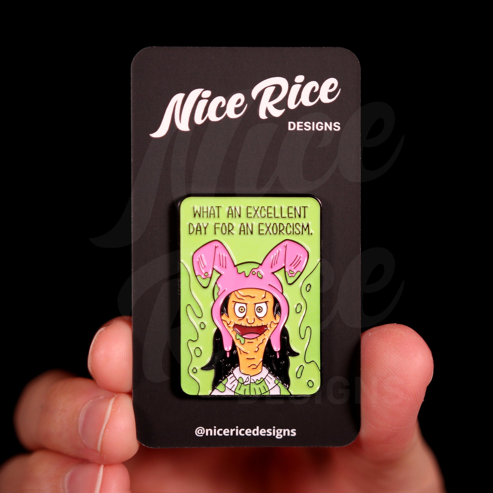 Excellent Day Quote Pin (glow in the dark) by Nice Rice Designs