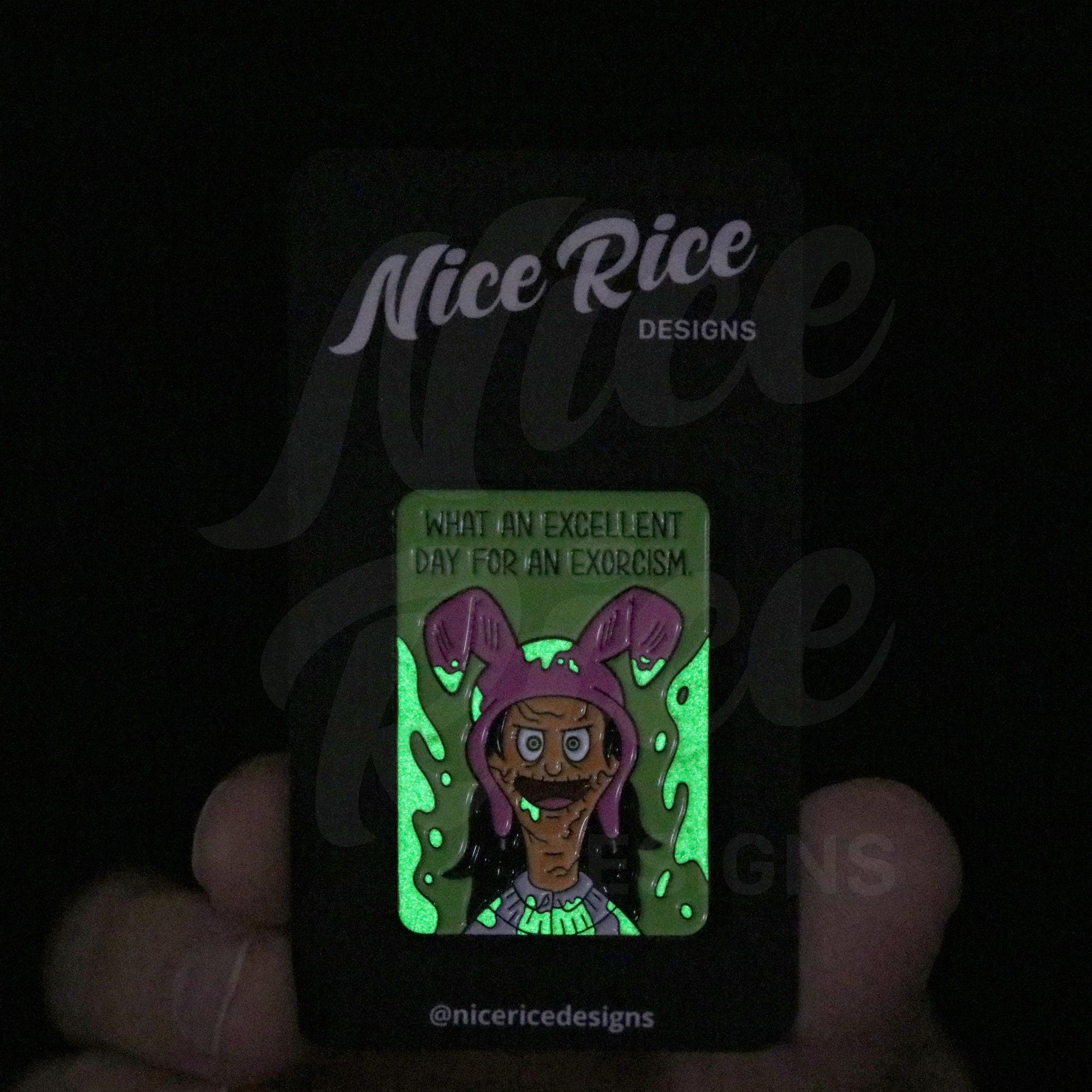 Excellent Day Quote Pin (glow in the dark) by Nice Rice Designs