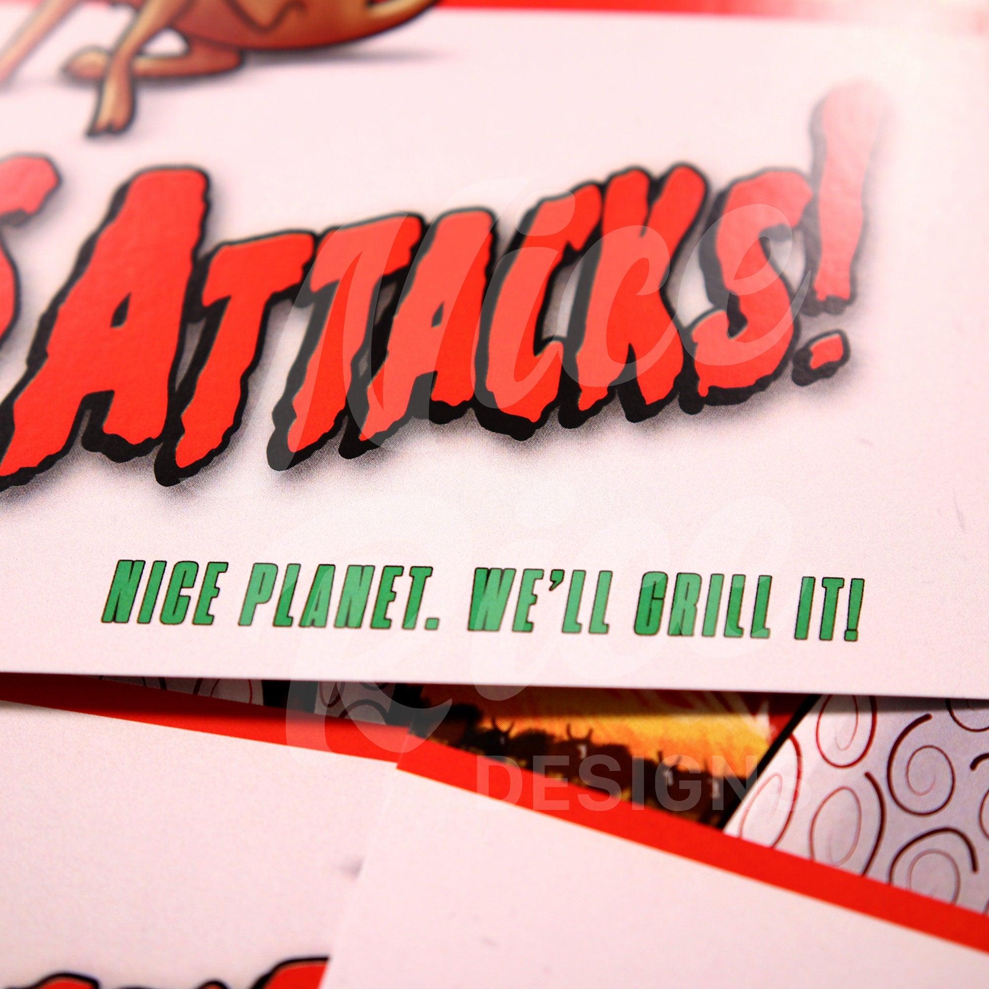Burgers Attacks! Print by Nice Rice Designs