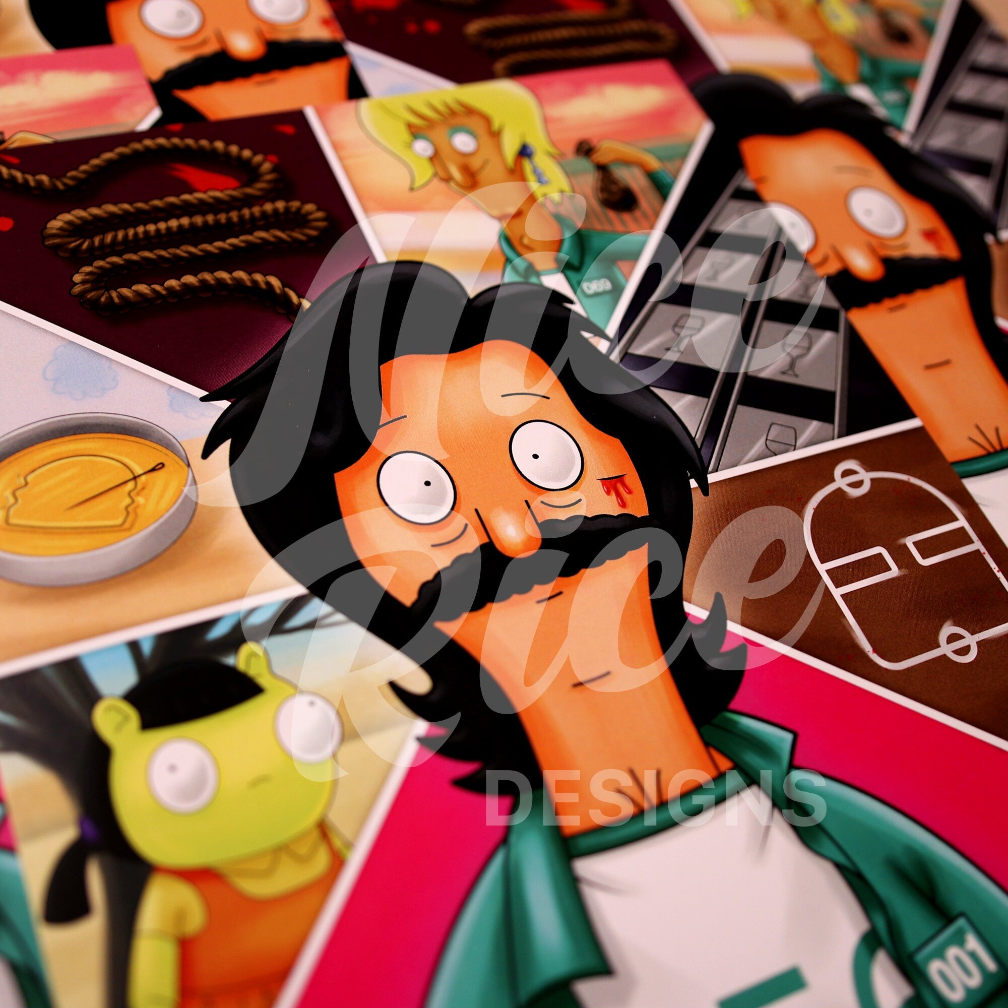 Squid Burger Game Print by Nice Rice Designs