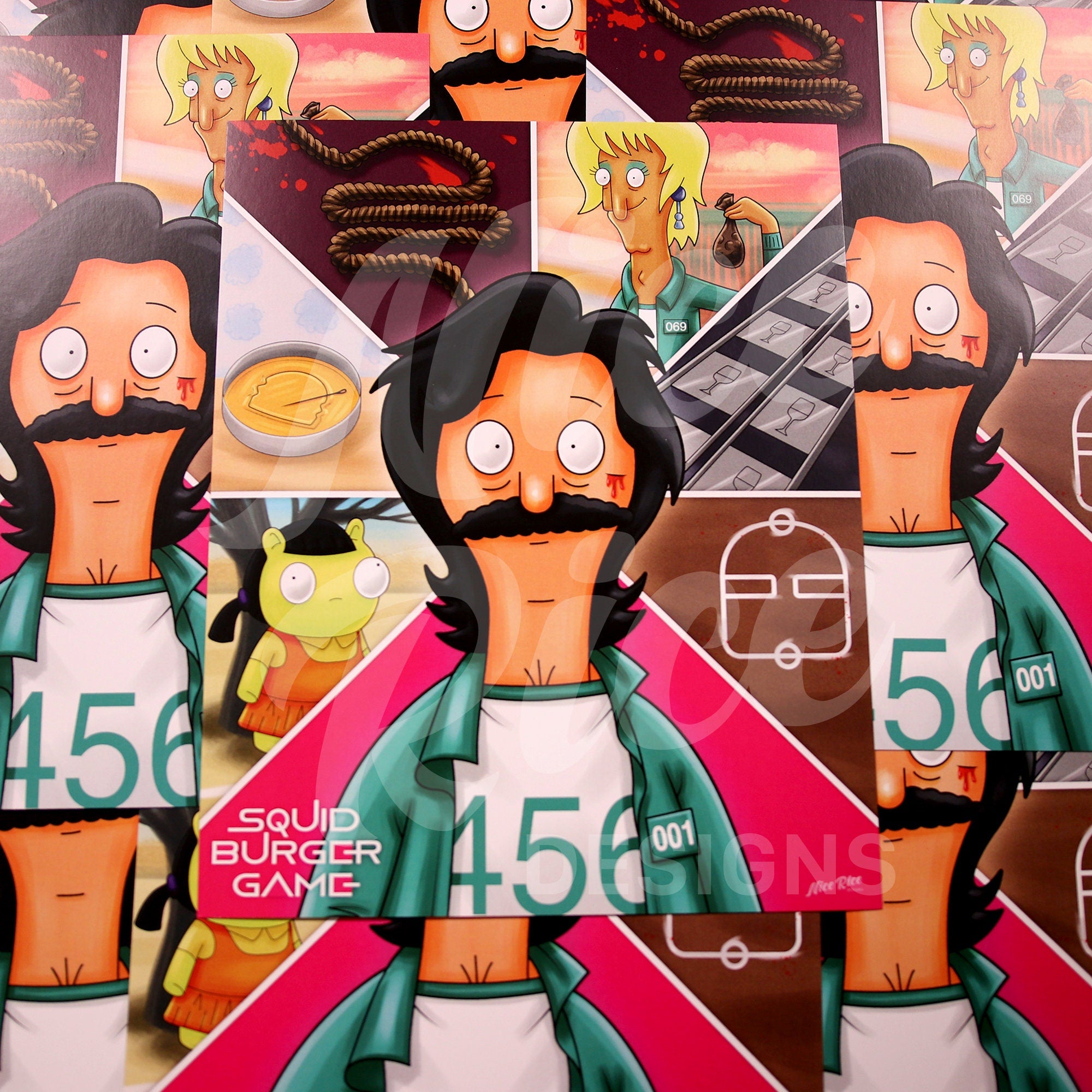 Squid Burger Game Print by Nice Rice Designs