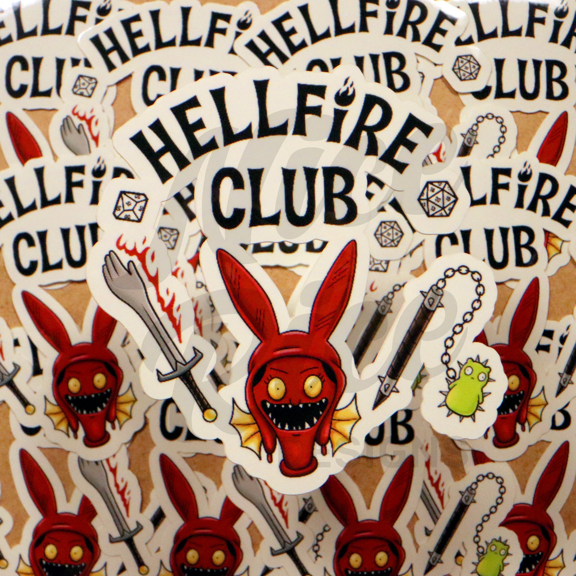 Hellfire Club Sticker by Nice Rice Designs