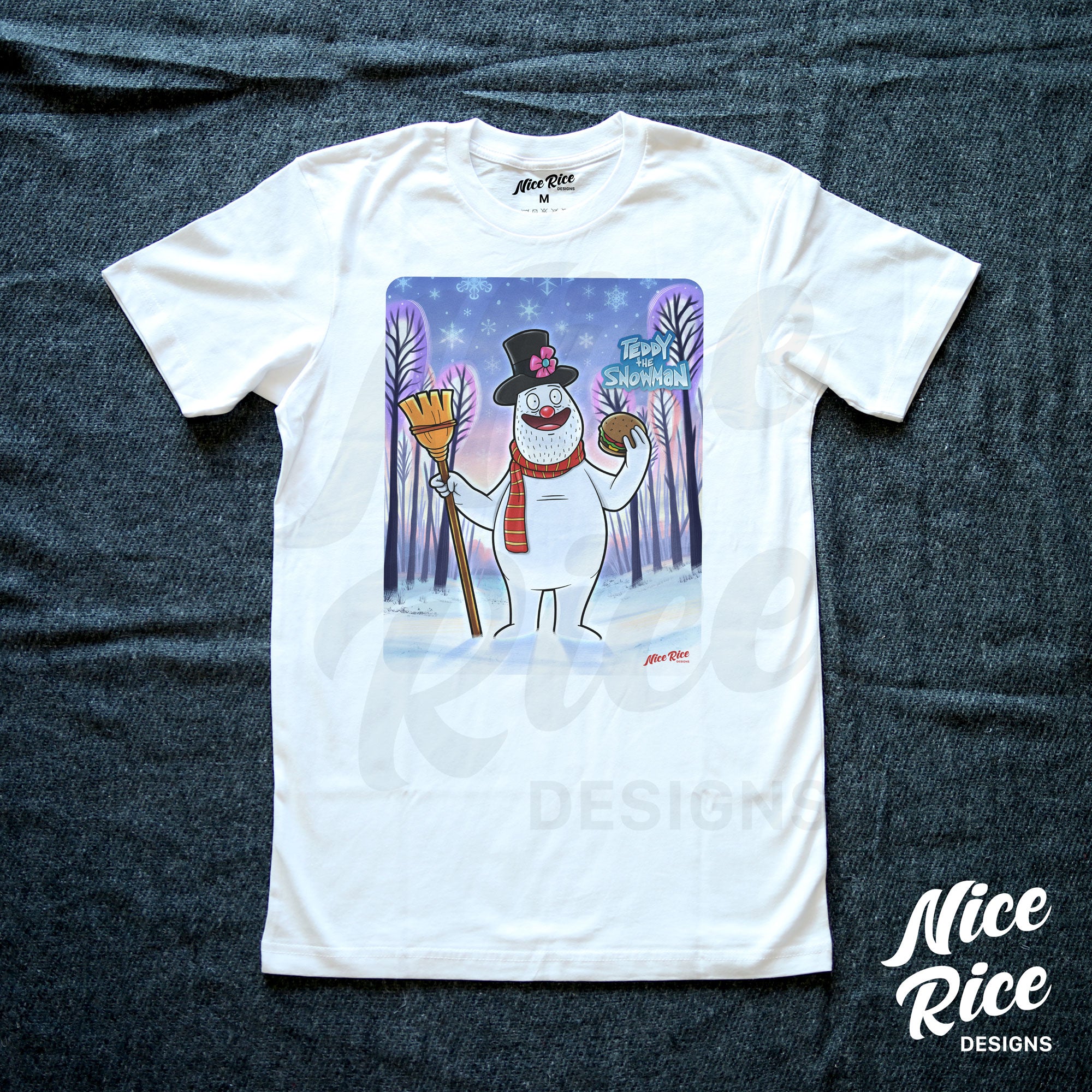Teddy the Snowman Shirt by Nice Rice Designs