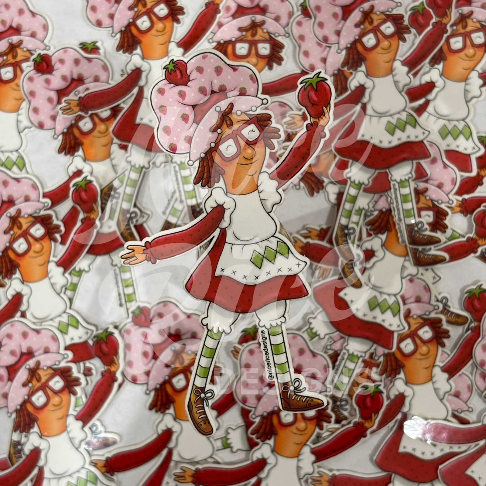 Strawberry Buttcake Sticker