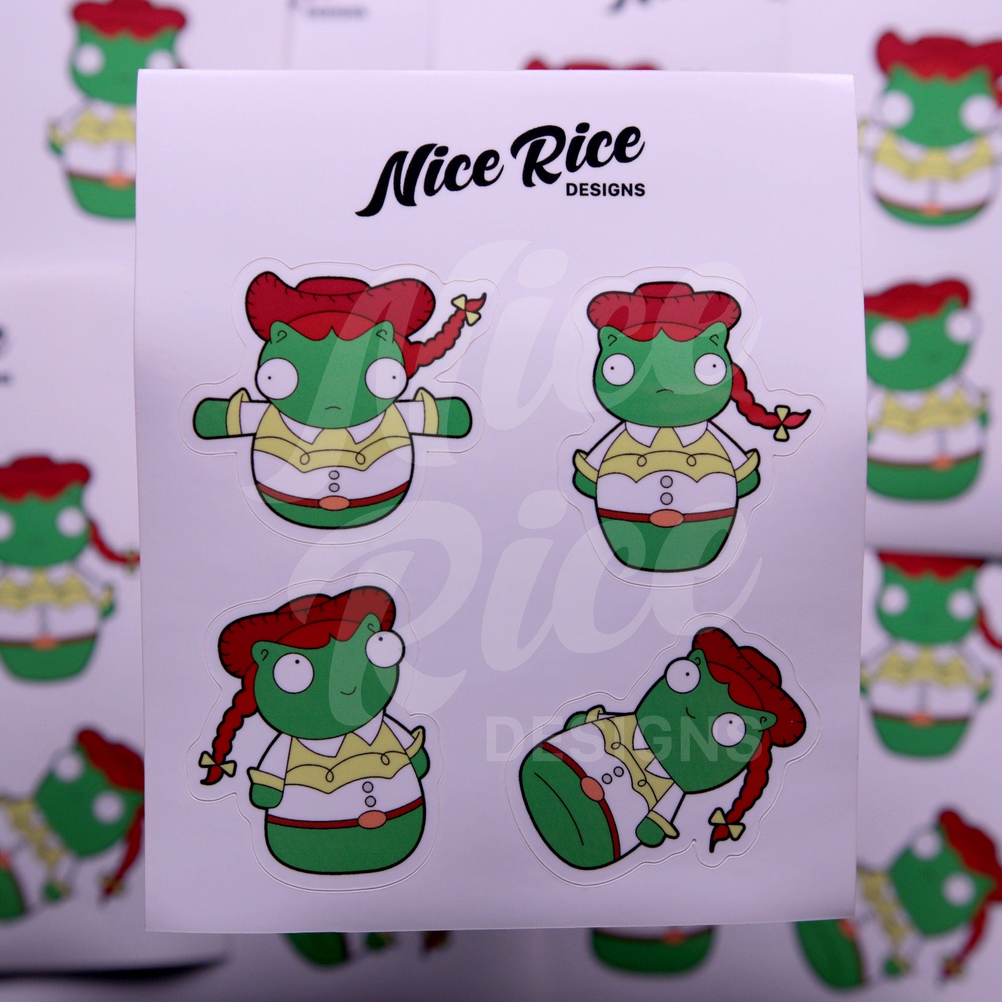 Jessie Kopi Sticker Sheet by Nice Rice Designs